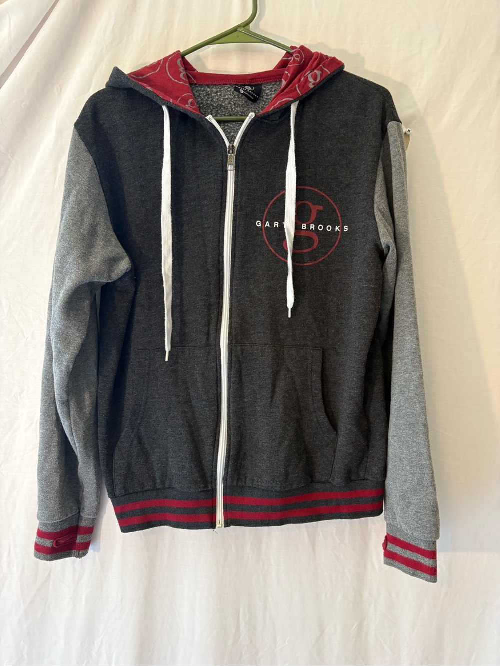 Gary Brooks Women's Charcoal & Gray Zip Hoodie with Red Accents